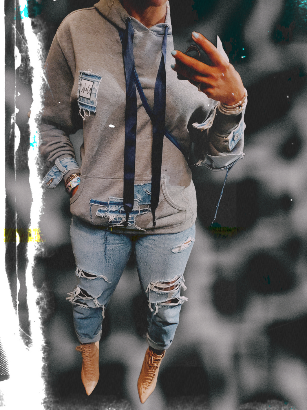 Denim Etch-a-Sketch Hoodie (Unisex)